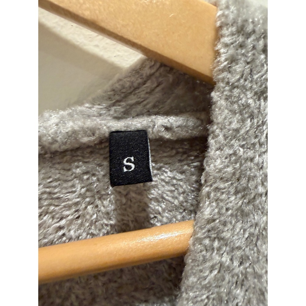 Diesel Womens Grey Fuzzy Knit Maxi Duster Cardigan Metal D Logo Buckle Size S‎ - Picture 7 of 12
